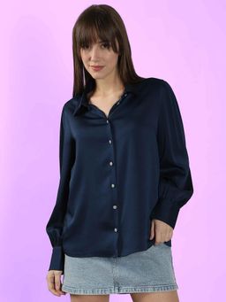 VERO MODA - Dark Blue Casual Shirt