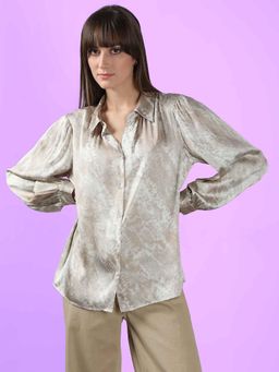 VERO MODA - Off-White Printed Casual Shirt