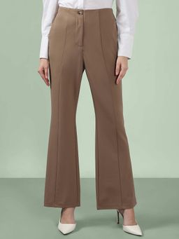 VERO MODA - Women Brown Polyester Formal Trouser