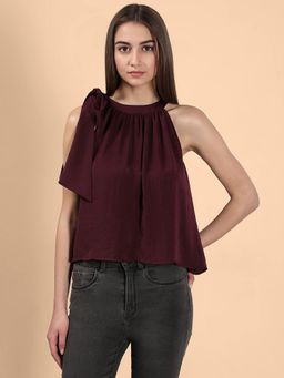 VERO MODA - Maroon Round Neck Top