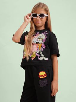 VERO MODA - Black Printed Oversized Fit T-Shirt