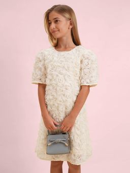 VERO MODA - Girls Applique A-Line Fit White Dress