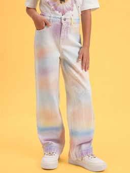 VERO MODA - Girls Colorblocked Loose Multi-Color Jeans