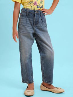 VERO MODA - Girls Solid Loose Blue Jeans