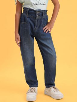 VERO MODA - Girls Solid Regular Fit Blue Jeans