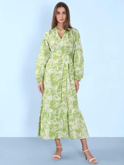 VERO MODA - Green Printed Maxi Dress and Belt