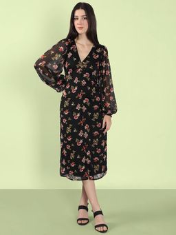 VERO MODA - Black Printed Midi Dress