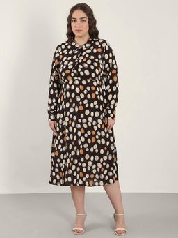 VERO MODA - Black Printed Midi Dress