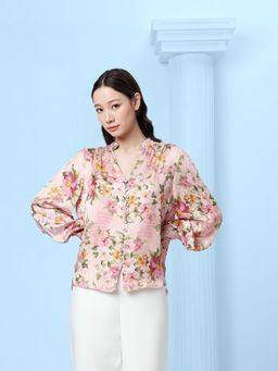 VERO MODA - Pink Printed Regular Fit Top