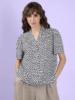 VERO MODA - White Printed Regular Fit Top