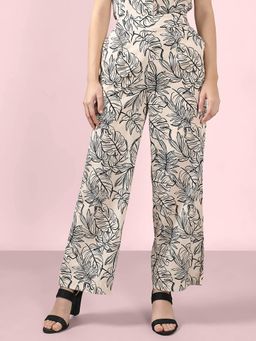 VERO MODA - Beige Printed Trouser