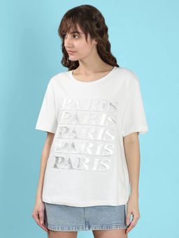 VERO MODA - Women White Printed T-Shirt