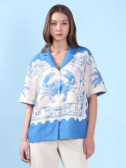 VERO MODA - Blue Printed Regular Fit Shirt