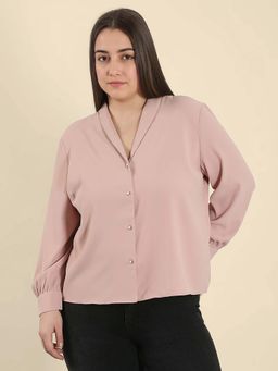 VERO MODA - Pink Solid Regular Fit Shirt