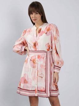 VERO MODA - White Floral Print Shirt Dress with Belt (Set of 2)
