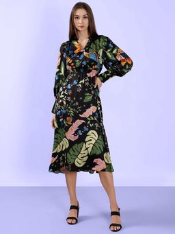 VERO MODA - Black Printed Midi Dress