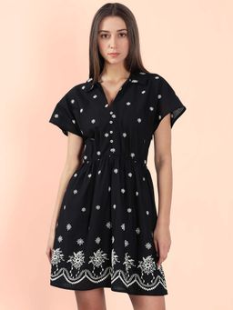 VERO MODA - Black Embroidered Short Dress