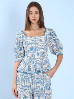 VERO MODA - Ecru Printed Top