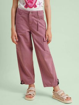 VERO MODA - Girls Solid Mauve Pants