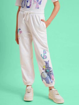 VERO MODA - Girls Graphic Print White Joggers