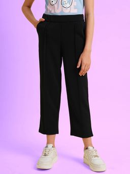 VERO MODA - Girls Solid Straight Black Pant