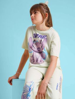 VERO MODA - Girl Graphic Print Relaxed Fitblue T-Shirt