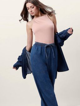 VERO MODA - Women Pink Cotton Shoulder Straps Top