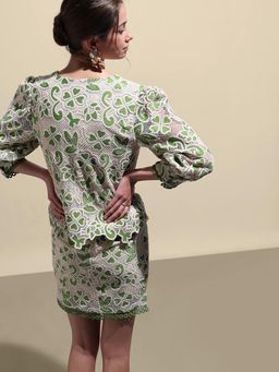 VERO MODA - Women Green Cotton V-Neck Top