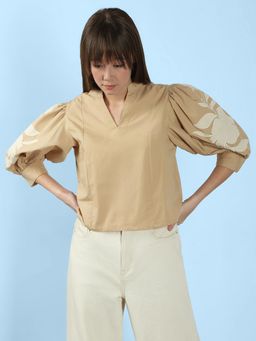 VERO MODA - Women Beige Solid Top