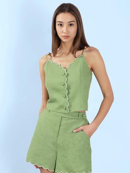 VERO MODA - Women Green Solid Top