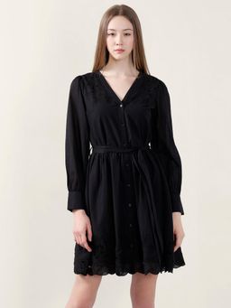 VERO MODA - Black Mini Shirt Dress with Belt (Set of 2)