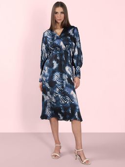 VERO MODA - Navy Blue Printed Midi Dress