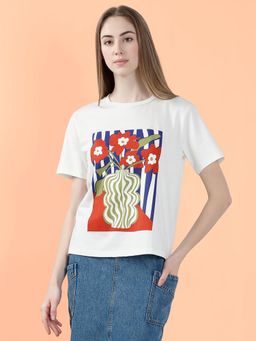 VERO MODA - White Printed T-shirt