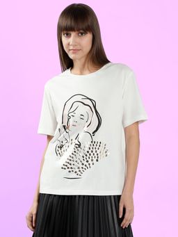 VERO MODA - White Printed T-shirt