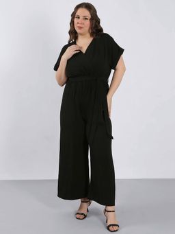 VERO MODA - CURVE Black V Neck Jumpsuit with belt (Set of 2)