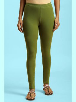 W - Green Solid/plain Tights