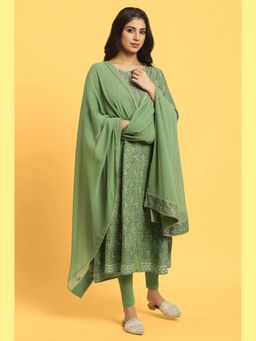 W - Green Solid Dupatta