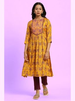 W - Yellow Floral Kurta