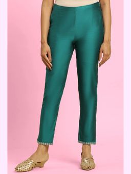 W - Blue Solid Slim Pant