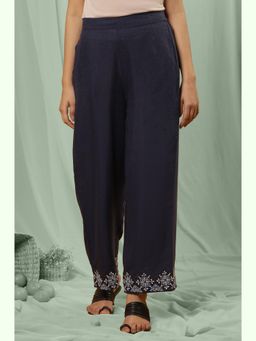 W - XXXWomen Regular Fit Blue Rayon Straight Pant