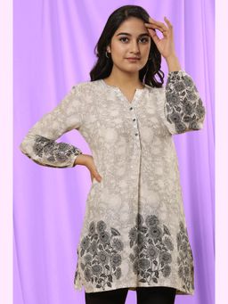 W - Floral Print Cotton Straight Tunic