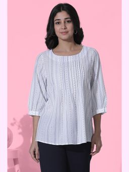 W - Yarn Dyed Pin-Tuck Top