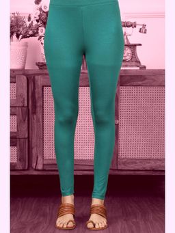 W - Green Solid Leggings