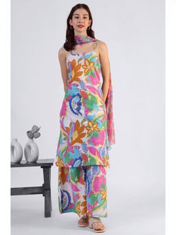 W - Printed Kurta with Palazzo and Dupatta (Set of 3)