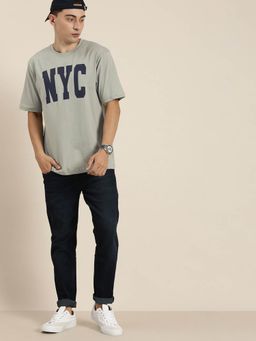 DILLINGER - Grey Typographic Oversized T-Shirt