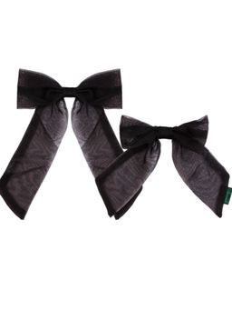 Arendelle - Black Small and Large Hair Bow (Pack of 2)