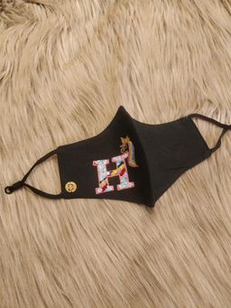 Diya Aswani - Black Unicorn Themed Letter H Mask
