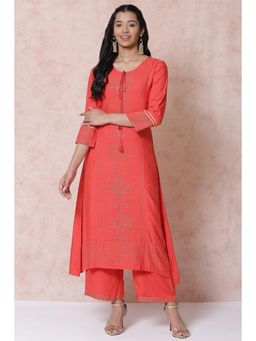 Rangriti - Coral Viscose A Line Kurta