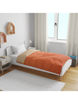 HomeTown - Fiesta Dobby Polyester Single Comforter in Rust Beige Colour