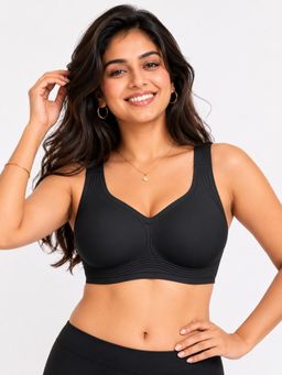 Shop The Edit - All Day Comfort Wireless Seamless Plunge Bra Black